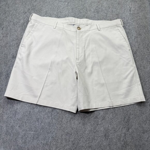 Peter Millar Wicking Salem High Drape Performance Shorts Men 40 Beige 7" Crease - Picture 1 of 16
